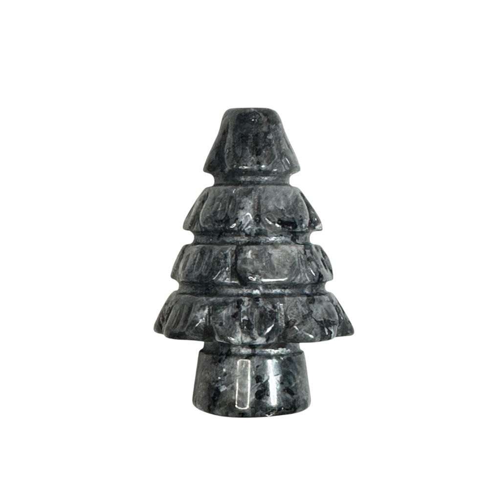 Labradorite Christmas tree Gray Black Marble Design Mini Tree Decor Sheen Cute